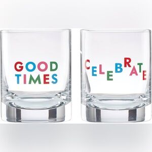 NEW Kate Spade x Lenox Celebrate Double Old Fashion Glasses Set of 2